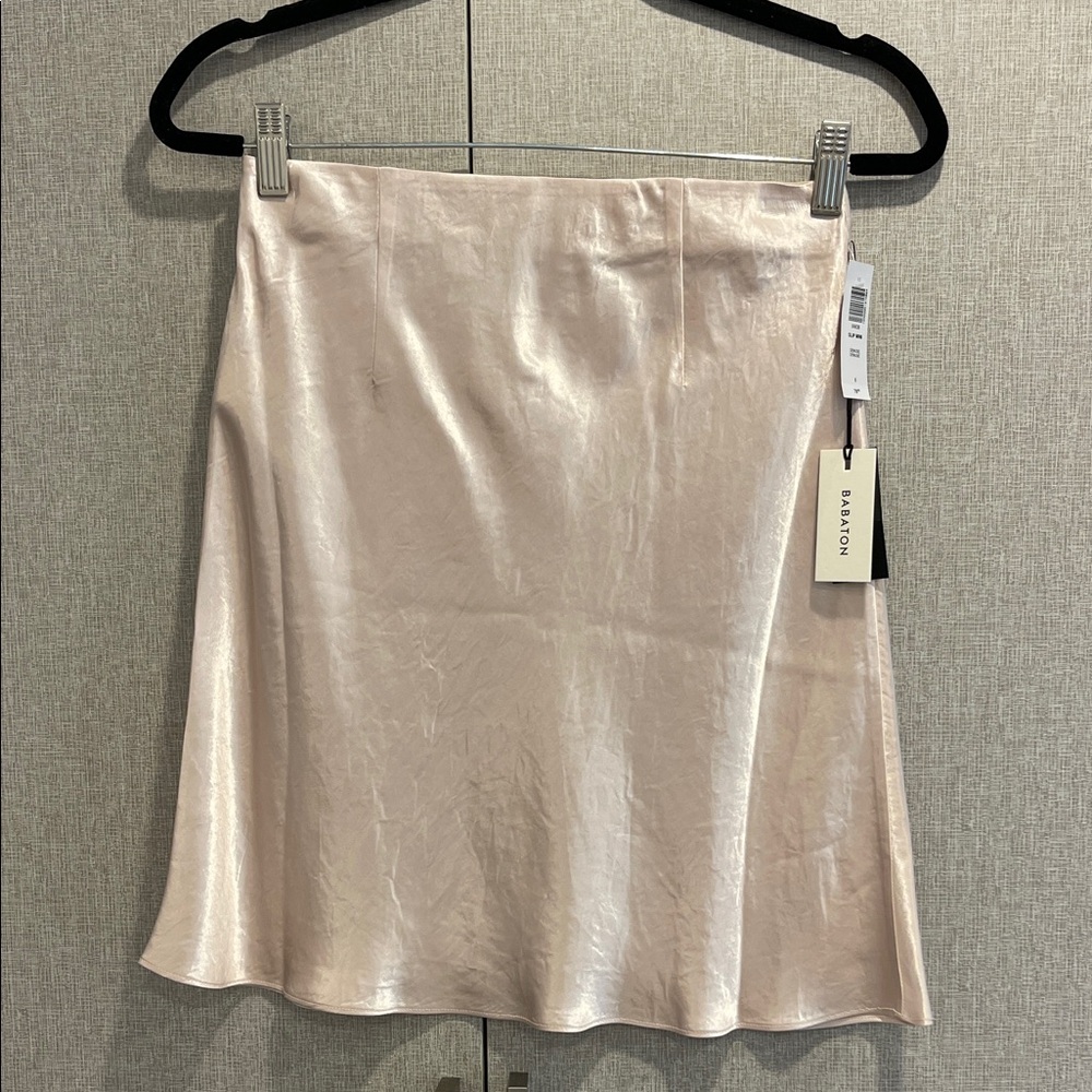 NWT Babaton Blush Pink Satin Skirt
